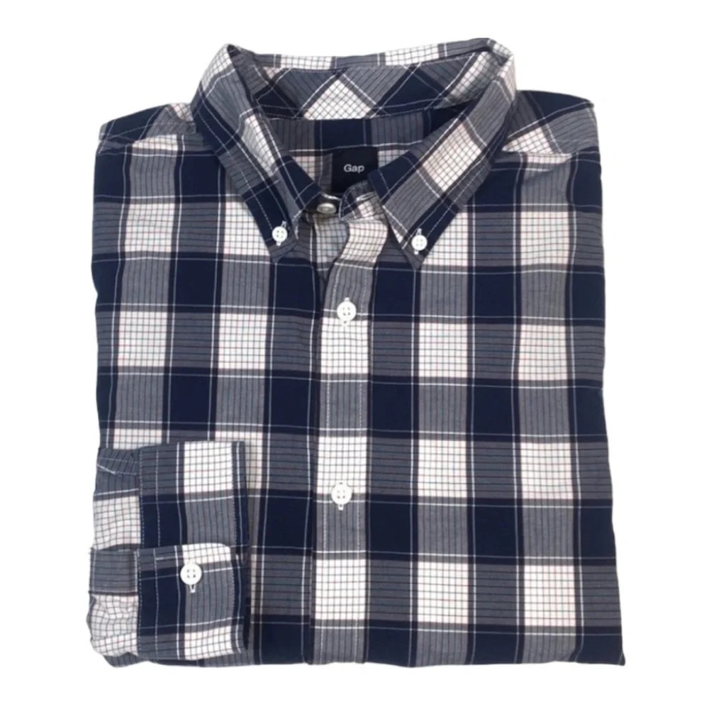 BF31 Men’s Gap Brand Plaid Long Sleeve Button Down Shirt XL